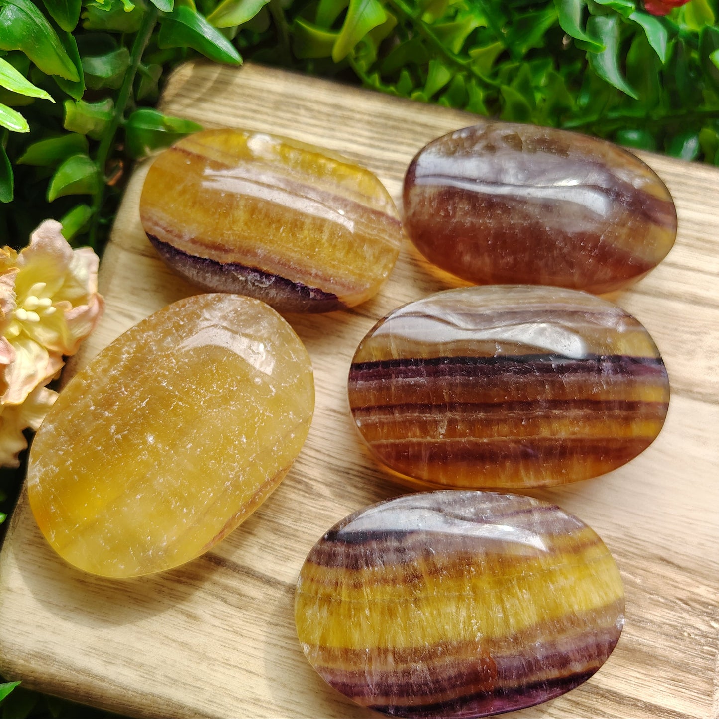 Yellow Fluorite Palmstone